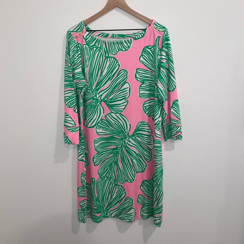 Lilly Pulitzer Pink Dress with Green Floral Print